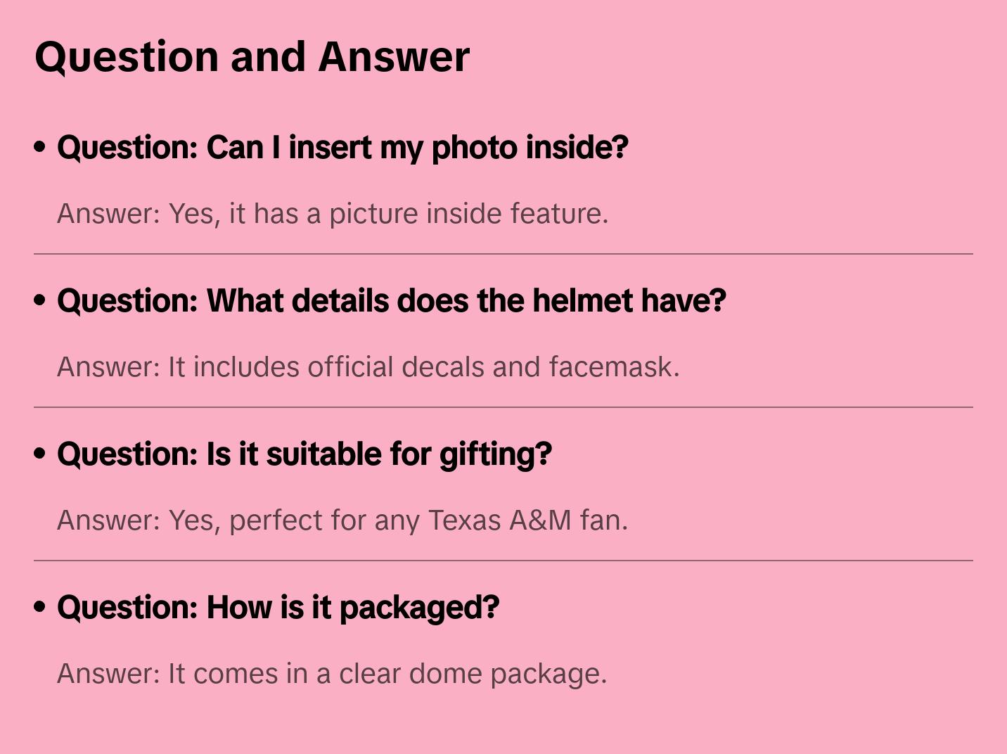 Texas A&M Aggies College Football Collectible Mini Helmet - Picture Inside - FANZ Collectibles