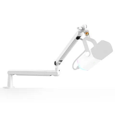 Fifine BM88W Low Profile Podcast Microphone Boom Arm Stand - Adjustable Metal Boom Arm, Desk Mount, Cable Channels, Allen Wrench, Adapter, 1.5kg Capacity, 27.8in Mic Reach, 0.8-2.4in Thickness, Content Creator Home Office Streaming Accessories
