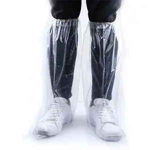 10 piece Disposable Rain Shoe Cover Waterproof Non slip and Sand proof Rainy Day Foot Cover Unisex Transparent Color and Blue Suitable for Indoor and Outdoor Rainy Days