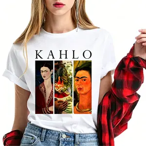 Frida Kahlo Portrait Shirt, Mexican Art Collage T-Shirt, Feminist Icon Top