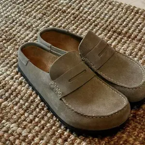 Loafers Women's and  Men -slip-onL Genuine Suede Penny Loafer with Memory Foam Cork Footbed & Flexible Outsole 1pcs