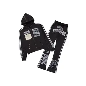 Dontrella Black Rhinestone Zip Up Stacked Trackset