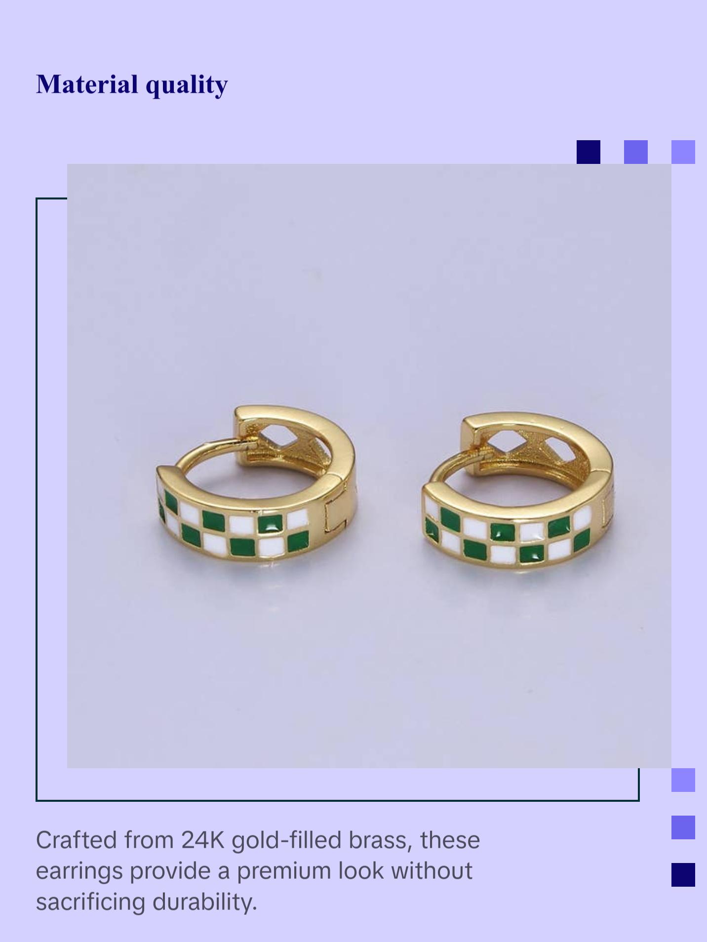 Checker Hoops Earrings