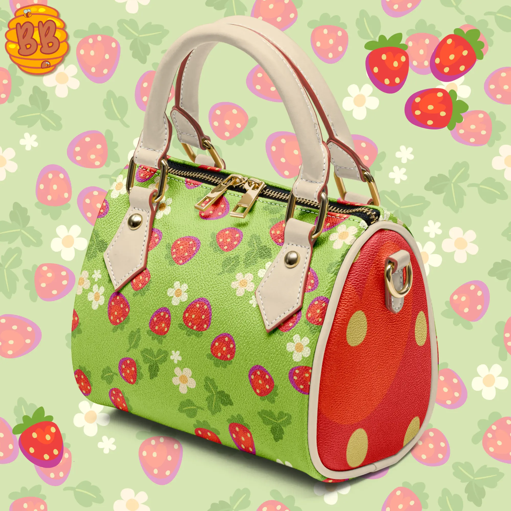 Strawberry Garden Cute Crossbody Handbag