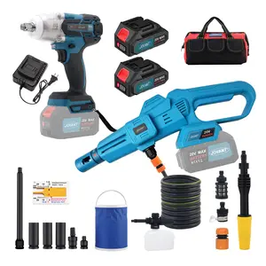 JOVANT Cordless Pressure Washer and 1000 Nm Electric Impact Wrench Combination Kit with Battery and Charger, Electric Driver for Car, Home, Heavy-duty Project