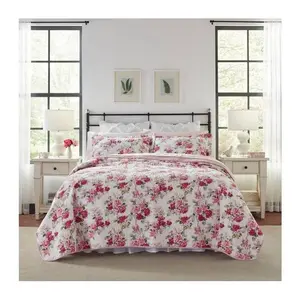 Laura Ashley Lidia Pink Twin Quilt-Sham Set