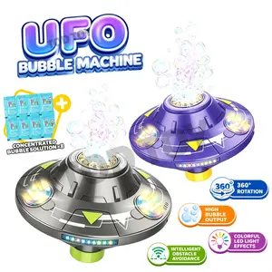 UFO Bubble Machine for Kids, 360° Rotating Bubble Blower with LED Lights & Obstacle Avoidance, Outdoor Toys, Party Favors, Summer Fun, Backyard Games, Memorial Day, Graduation Season, Father's Day, Independence Day, Birthday Surprise