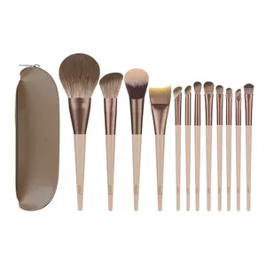 12-Piece Makeup Brushes Set, All-in-1 Cosmetic Brushes for Foundation, Blush, Concealer, Eye Shadow, Contour and Nose Shadow