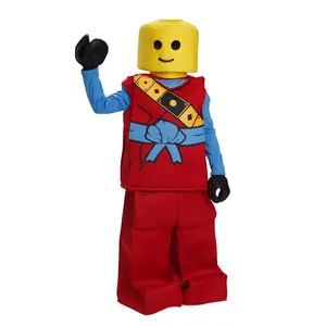 Red Toy Block Ninja Costume Dress For Kids - Includes Brick Red Tunic, Pants, Foam Headpiece, and Gloves – Classic Ninja-Inspired Costume forFor Halloween, Role Play , Pretend Play Fun, Theme Party & Cosplay Costume Party Boys -
