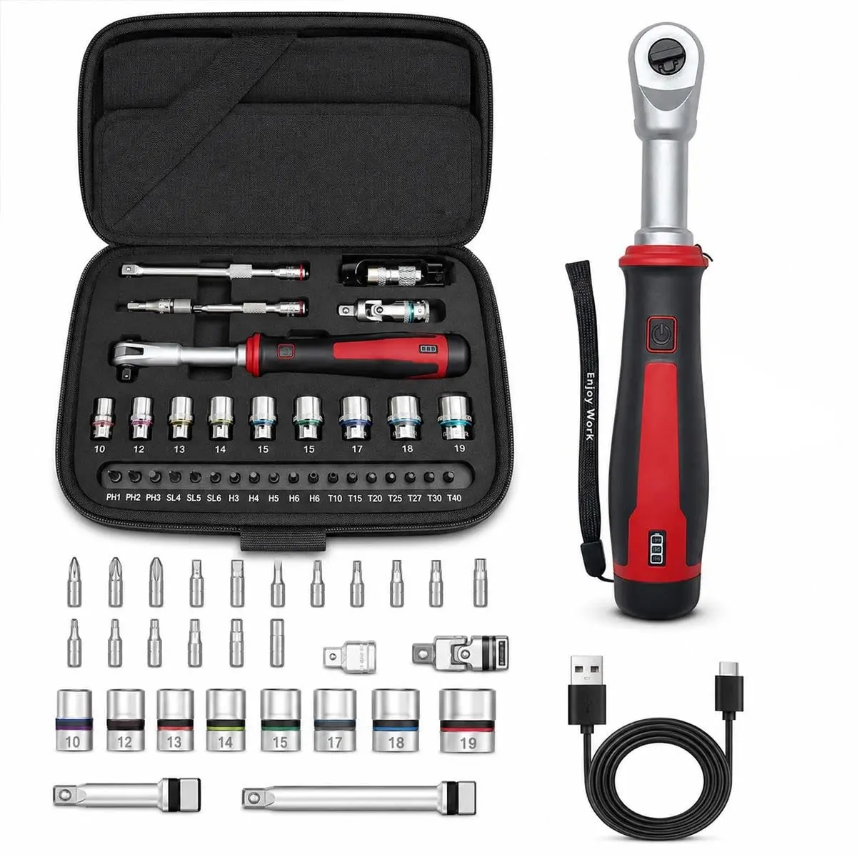 3.6v rechargeable electric ratchet wrench 320 RPM Type C Charging Built In LED Lamp And Battery Gauge Aid Mechanics During Vehicle Service In Tight Spaces With Up To 60 Nm Manual Torque