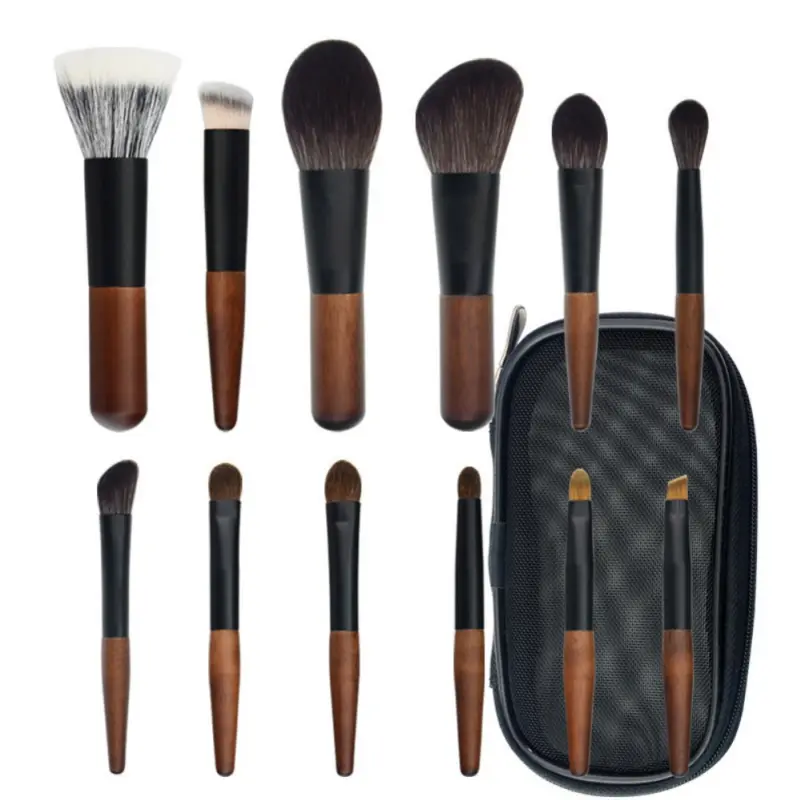 Mini size 12pcs Portable Makeup Brush Set - Travel-Friendly, Beginner-Friendly Cosmetic Tools with Concealer Brush, Nylon Bristles, ABS Plastic Handles, and More - Ideal for On-the-Go Beauty Routine, Makeup Brushes And Accessories