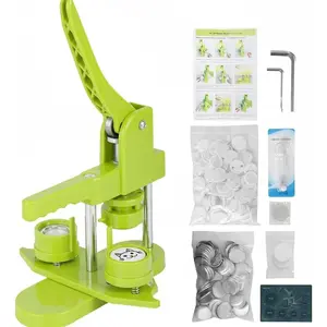25mm 1-Inch Button Maker Machine Kit with 200Pcs Supplies, Manual Press for DIY Pin Badges, Kids Gift & Craft Projects