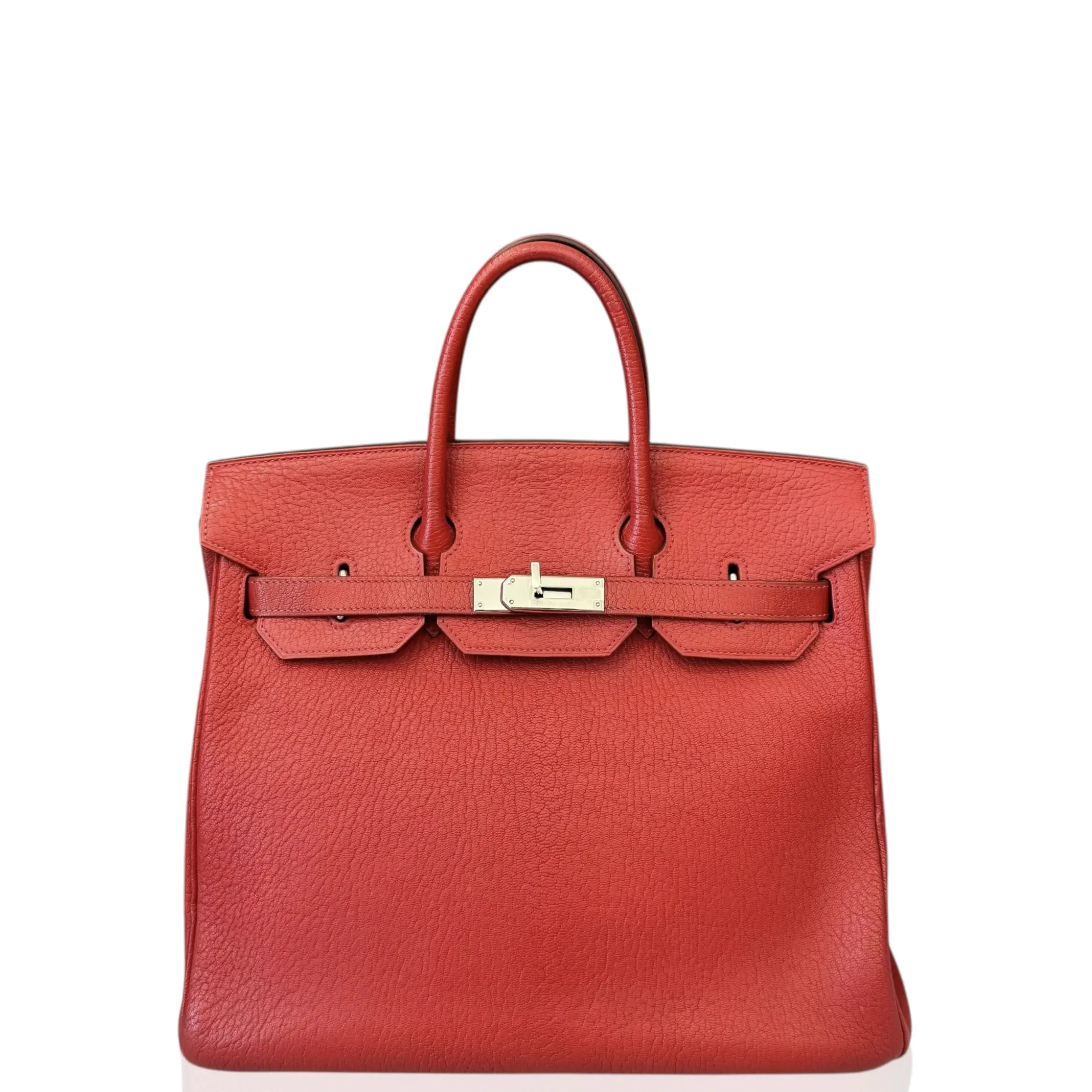Pre-owned HERMÈS Leather tote bags Hermes Hac Birkin 32 Chevre Mysore 54 Rouge Garance (jg031026d2)