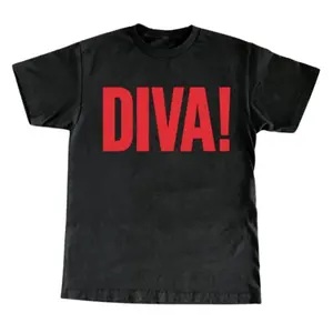 Viral "DIVA!" T Shirt |   Retro Bold Statement Black Casual Tee