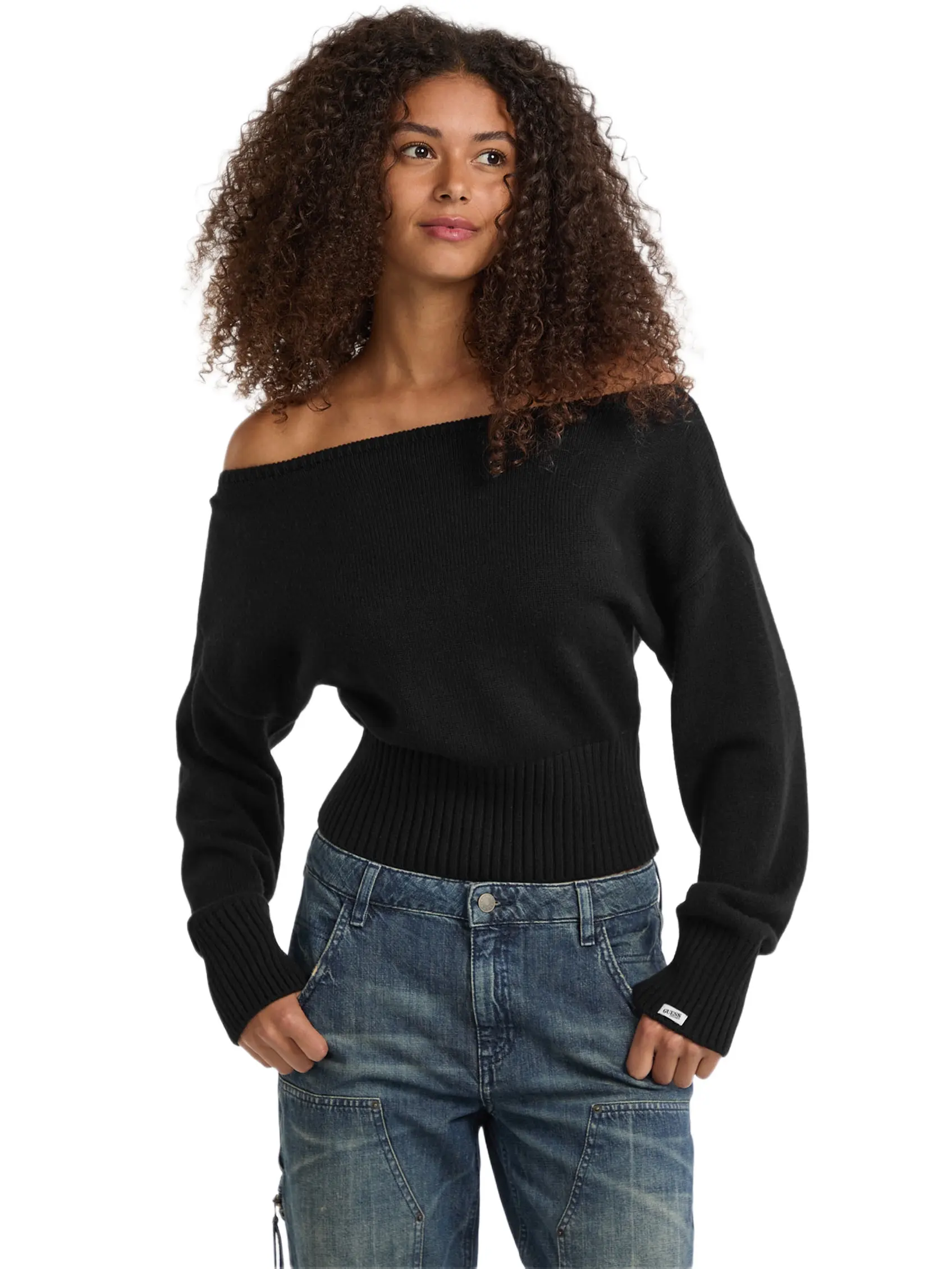 GUESS Jeans Female GUESS Originals Eco Off-Shoulder Sweater