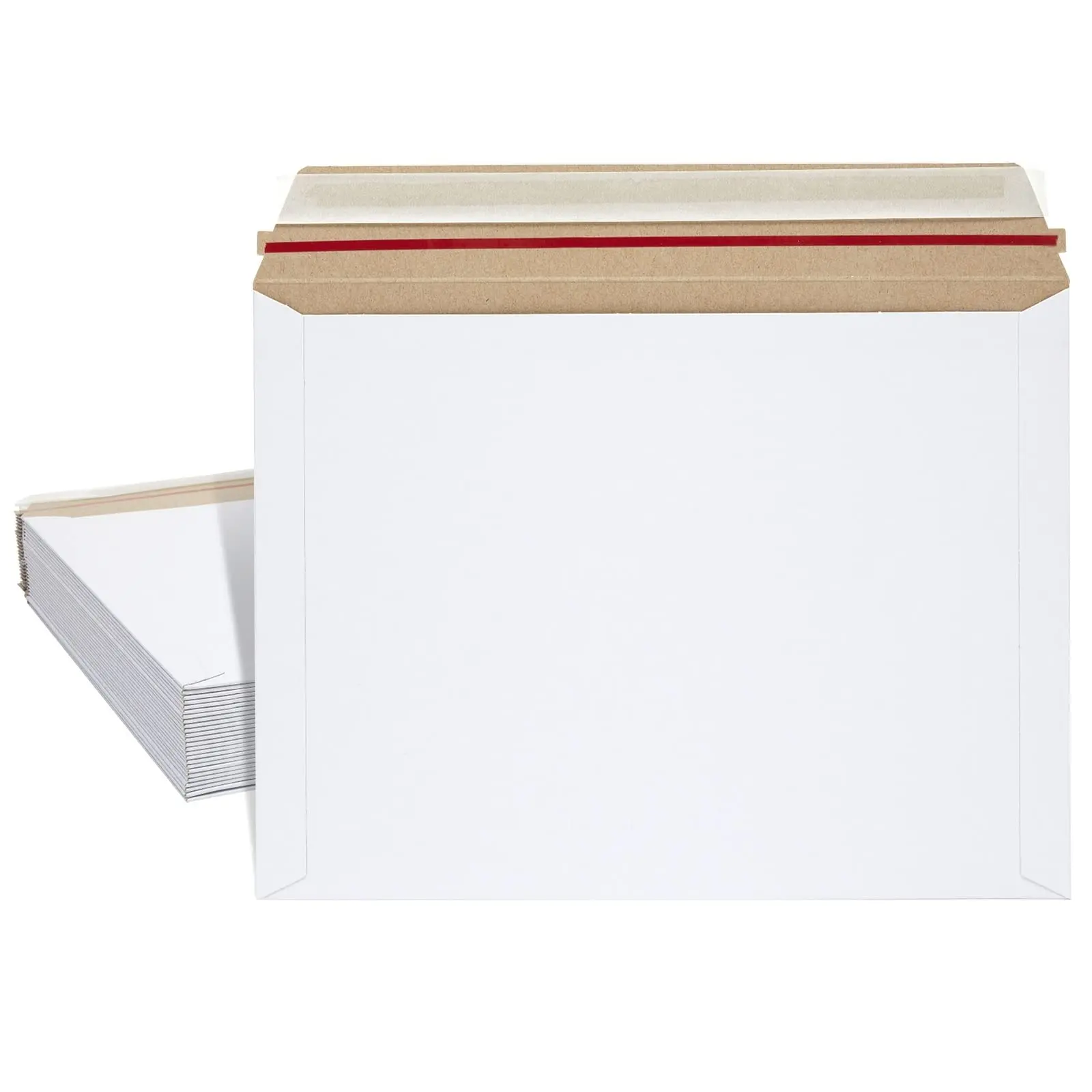 Stockroom Plus Mailing Envelopes - 6 x 8 in, White, 100-Count, Flat - Heavy Duty Cardboard Envelopes & Mailers for Photos, Documents & Trading Cards - Stay Flat Mailers