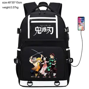 Demon Slayer New Casual Animation Backpack Men's Large Capacity Medium School Bag Anti-splashing Water