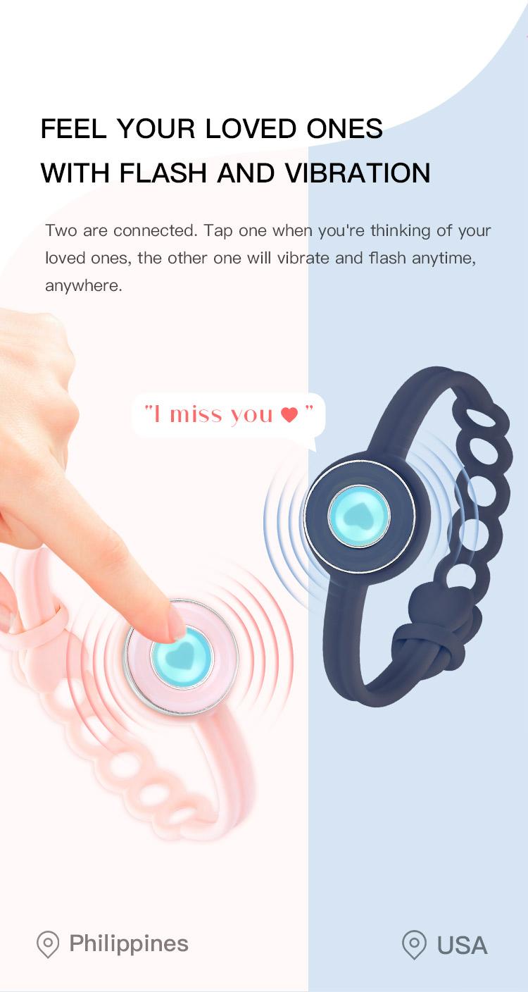 【emotional smart jewelry】totwoo Candy Original Long Distance Touch Bracelets Functional Love Connect Gift For Boyfriend or Girlfriend or your Family