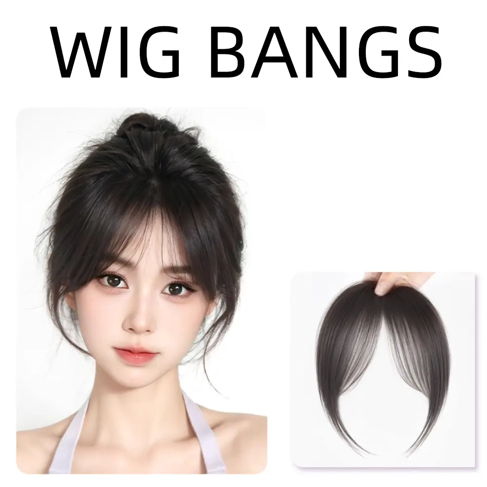 Women's Clip-In Fringe Extensions, Glueless Clip Attachment Headpieces for Female Instant Glow-Up, Natural Soft-Girl Style, Heat-Resistant Lightweight Seamless Hair Accessory for Casual Wear
