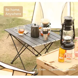 Folding Beach Table, Small Folding Table, Outdoor Ultralight Aluminum Camping Table, Portable Compact Backpacking Table, Travel Table for Beach, Picnics, Cooking, Hiking leak proof cooler backpack