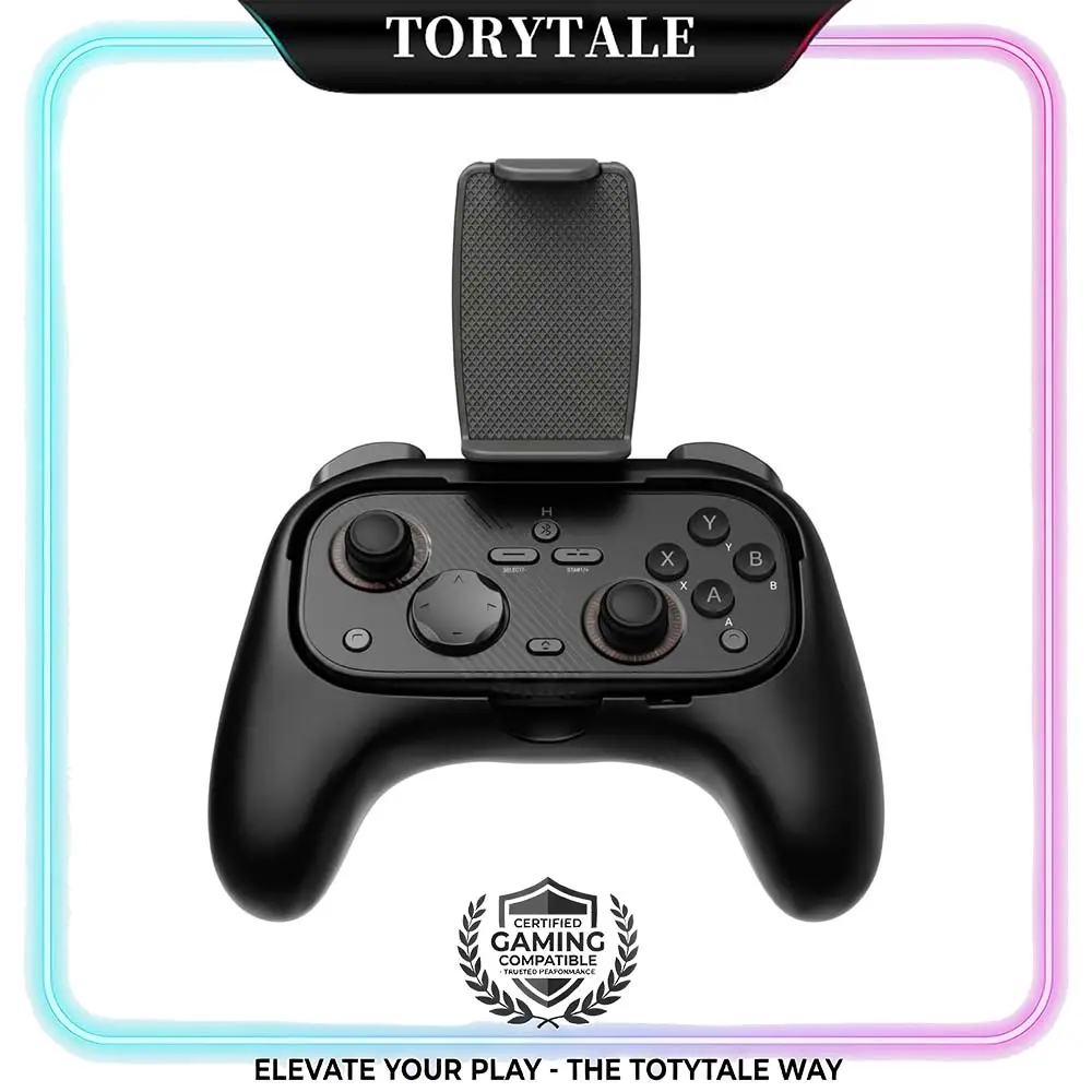 L06 Game Controller with APP (Only Android)  100000+ Retro Games & Phone Holder (Black)