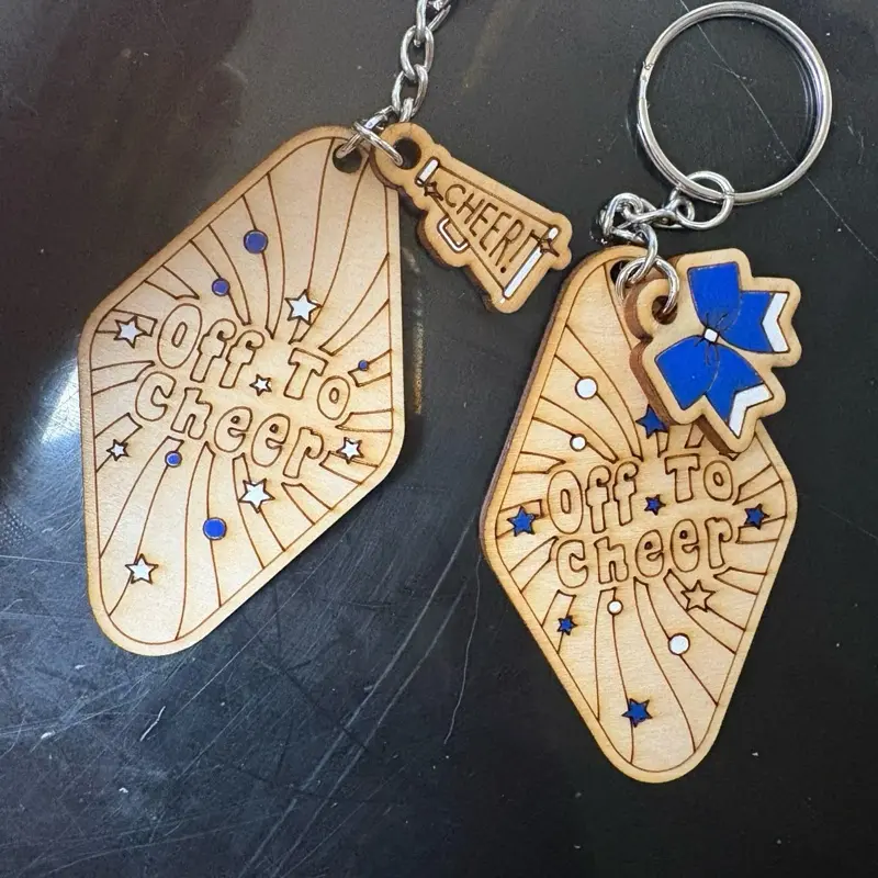 Stitch & Beam+cheer keychain+cheerleader+customkeychain