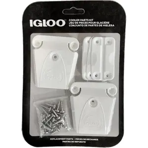 Cooler Plastic Parts Kit - Made in The USA - 2 Latches, 3 Hinges, Latch Post & Screws