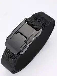 Unisex Elastic Waist Belt with Quick Release Square Buckle, Nylon Adjustable Strap Belt for Work and Casual Wear