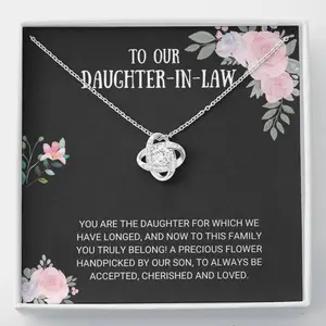 To My Daughter-In-Law - Love Knot Necklace, Step Daughter, Adopted Daughter, Daughter In Law, Future Daughter, From Step Dad, From Stepmom