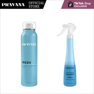 PRAVANA Fresh Dry Shampoo 3.4oz I Oil Absorption + Intense Therapy Leave-In : Hydrating Mist