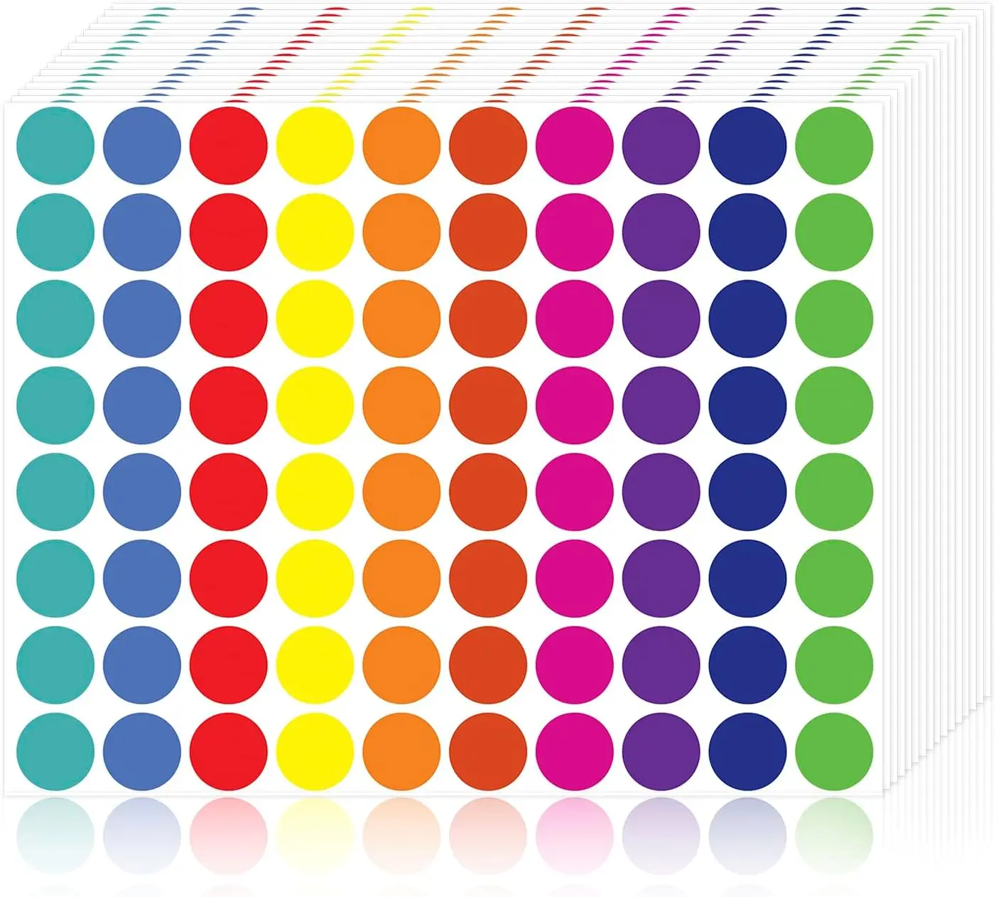 3/4" Round Polka Dot Coded Labels, 4000 Pcs Bisphenol A (BPA)-Free Eco-Friendly Stickers (80 Per Sheet) - Bright Colors Office Stationery for Adults' Office, Classroom Organization, Garage Sales, Encouraging Creative Thinking