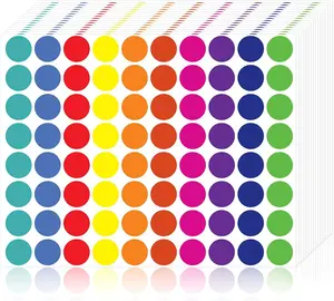 Dot Stickers 4000 Pcs Color 3/4" Round Coded Labels Organization in Office Classroom or Home Teaching Events Garage Sales & More- Polka Dot Label Stickers