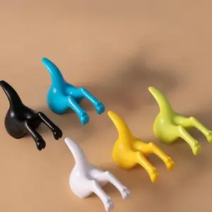 Cute Dog Tail Design Wall Hook, 1 Set Wall Mounted Hanging Decor, Home Decor for Coat, Bag, Key, Wallet, Dog Belt, Shelves