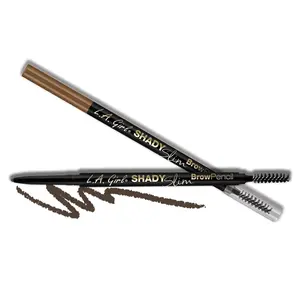 L.A. Girl Shady Slim Brow Pencil 10 Shades Super Skinny Tip Retractable with Spoolie for Natural Hair-Like Strokes Candelilla Wax