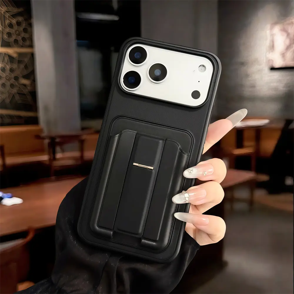Pivot Bracket Card Pack Case & Cover for iPhone 18/17/16 Pro Max Smartphone - High-Quality All-Inclusive Accessory with Anti-Drop Lens Protector, Shockproof TPU Shell, Screen Protector, Rhinestone Enhancement