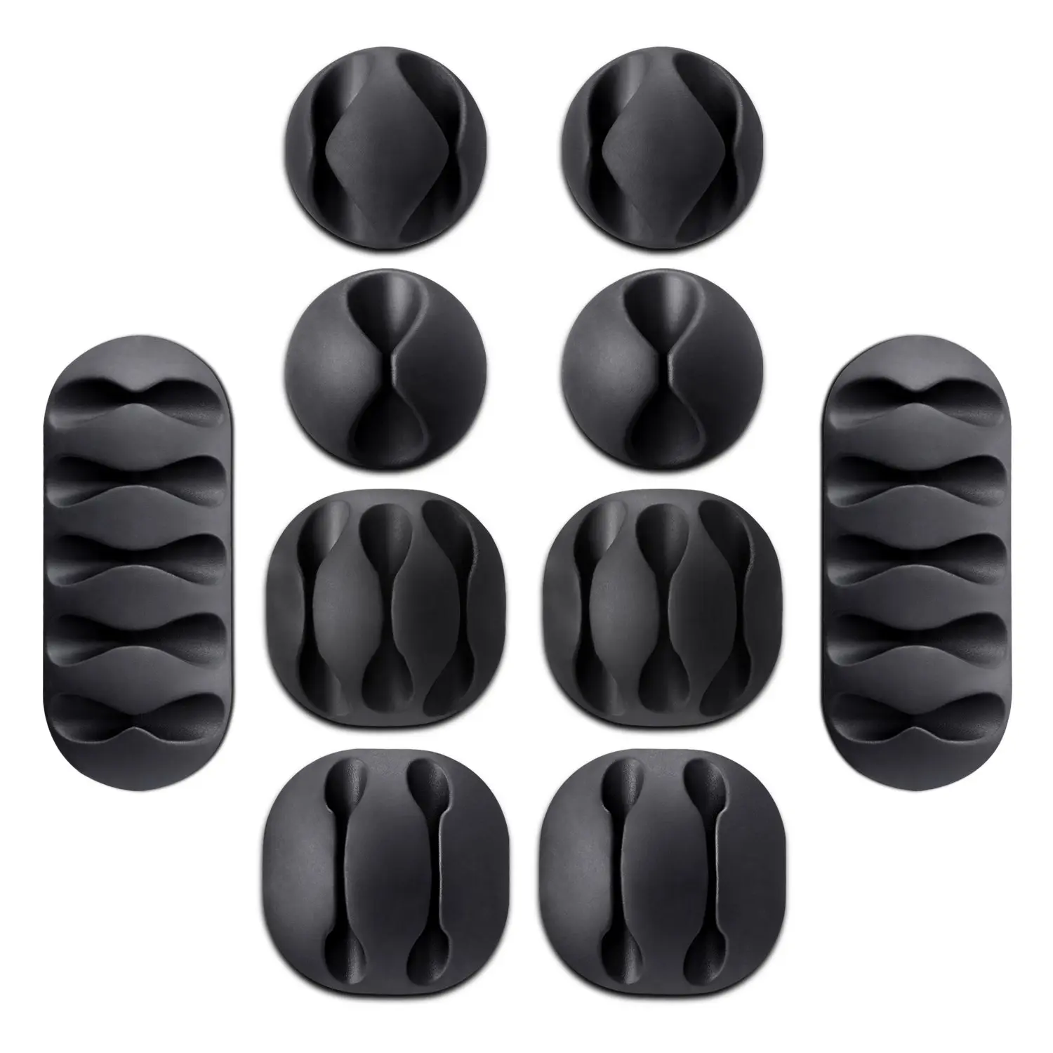 TIKA 10-Pack Cable Reel Organizers, Cord Management Clips and Wire Holders for Desktop Chargers and Tidy Workspaces