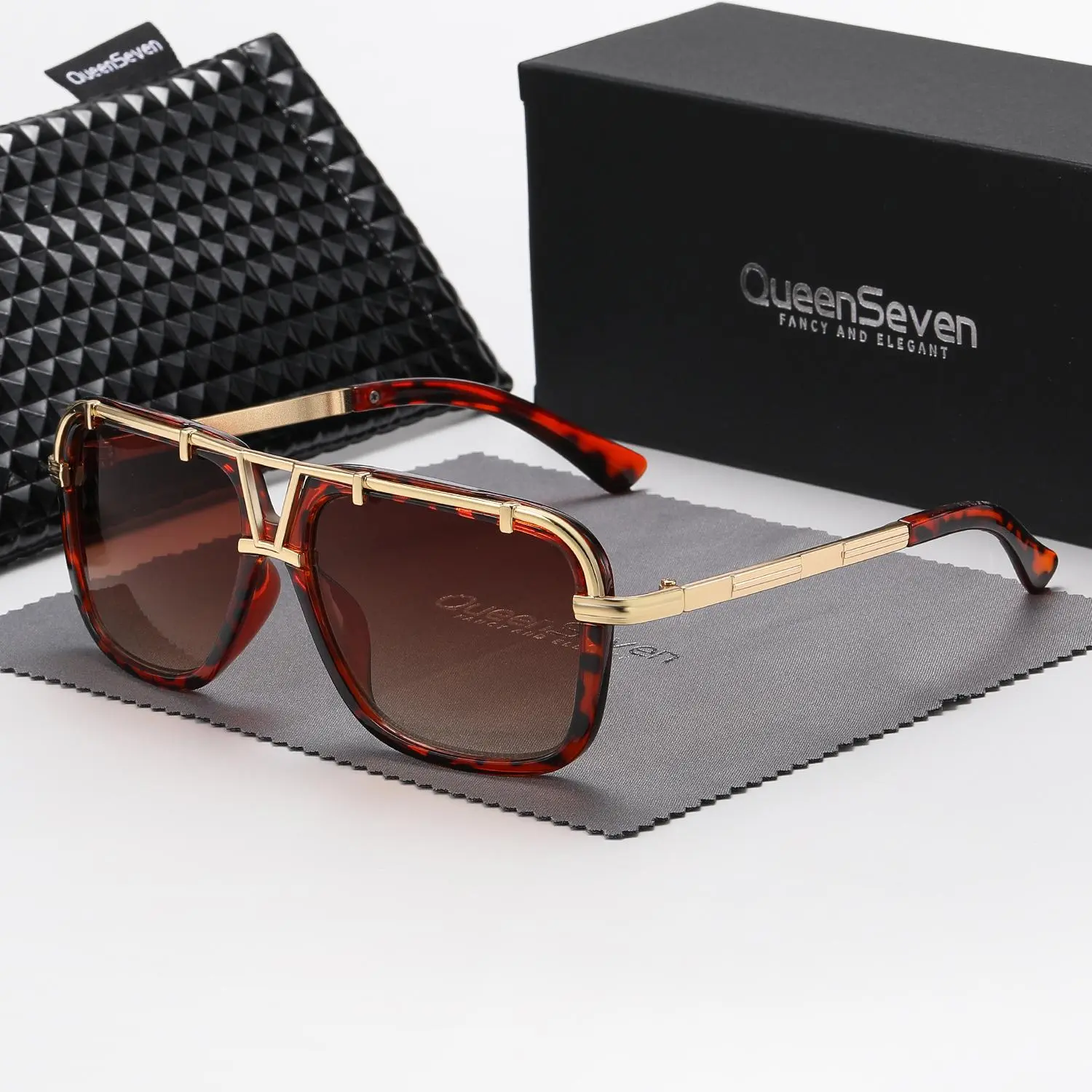 QueenSeven unisex large frame outdoor fishing driving cycling classic sunglasses