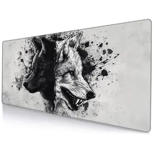 Wolf Pattern Mouse Pad, Rectangular Gaming Mouse Pad, Non-Slip Washable Desk Mat for Gaming & Office Use, Durable Design Mouse Pads