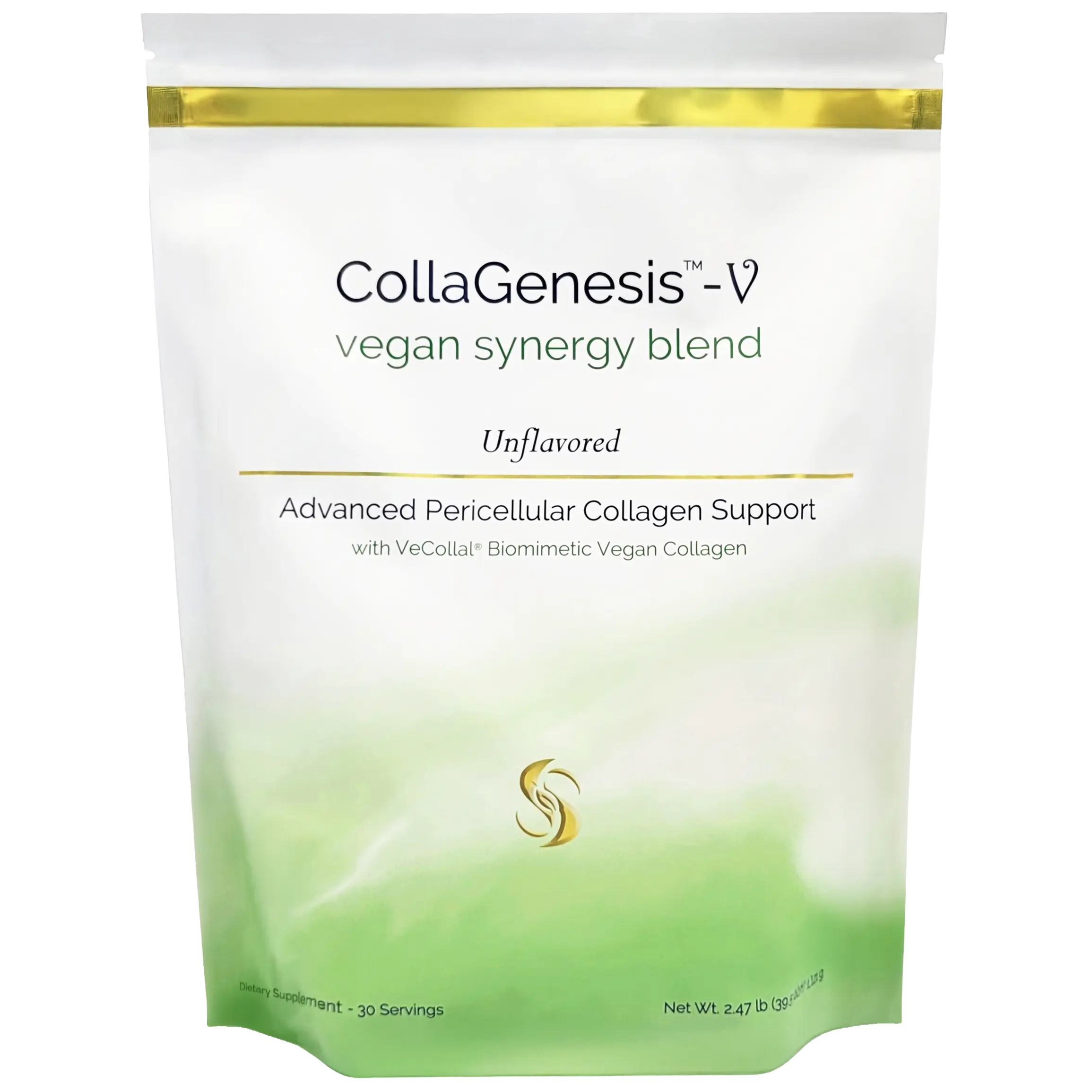 CollaGenesis-V – Advanced Vegan Collagen Support Whole-Body System – Vegan Synergy Blend with VeCollal Biomimetic Vegan Collagen, 25g Protein, MSM & Hyaluronic Acid, Complete Amino Acid Profile, 18 Vitamins & Minerals, Silica, Antioxidants – Unflavoredlbs