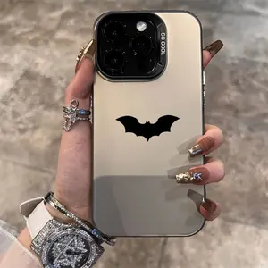 Black Bat  Pattern Case for IPhone 16 15 14 Pro Max 13 12 11 XR XS Plus Shockproof Anti-Scratch Durable PC Back Protective Cover Gifts for Women Men Girls Boys