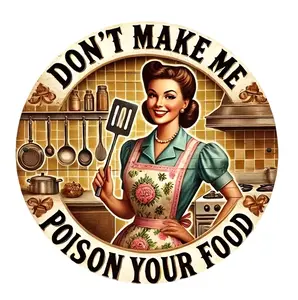 Don'T Force Me to Label Your Food with Poison; This Vintage Kitchen Decor Sign Is Waterproof And Dustproof, Perfect for Homes, Restaurants, Bars, Cafes, And Garages, Making It Ideal Wall Art for Dining Areas - 1pc Sourced from duck dog shop