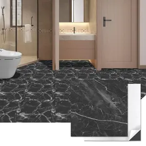 Peel and Stick Floor Tile, 30-Pack 12 x 12in. Covers 30 Sq.ft,  Vinyl Flooring Tiles Self Adhesive for Kitchen, Bathroom & Bedroom - Dark Marble