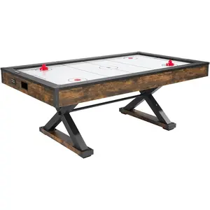 VEVOR 84" Air Hockey Table, Indoor Arcade Table Gaming Set with 2 Pushers, 2 Pucks, Electronic Scorer, X-Shaped Legs & High-Powered Blower, Air Powered Hockey Game Table for Family Game Room Office