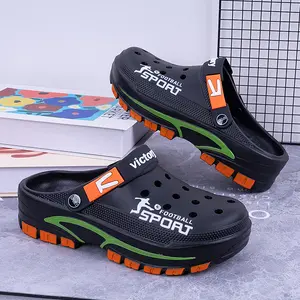 FoamFam Football Style Sport Clogs Non Slip Thick Sole Athletic Sandals with Breathable Design Soccer Inspired Shoes Outdoor Beach Casual Daily Men Women Comfortable EVA Clogs