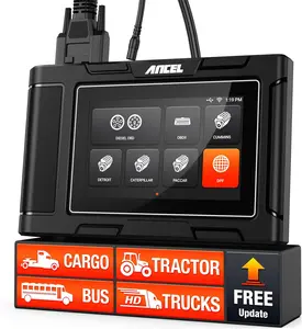 [Father's Day Gift] ANCEL HD3400 PRO Heavy Duty Truck Scanner DPF Regen Scanner for Cummins/Detroit Caterpillar/Paccar/Volvo/Mack International Engines, 2-in-1 Diesel Truck Car All System Diagnostic Tool HDOBD Code Reader