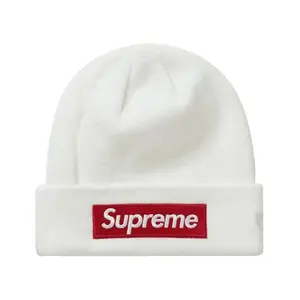 Supreme New Era Box Logo Beanie (FW21) White