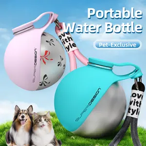 2-in-1 Portable Dog Water Bottle & Bowl for Small Dogs - Leak Proof & Insulating - pet Travel Water Dispenser - Stainless Steel Bottle & Silicone Bowl - Walk & Hiking