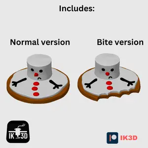 Christmas Melted Snow Man Cookies ORNAMENT 3D Print