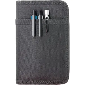 Field Notes Notebooks Cover 3.5 x.5.5 Pocket Notebook Cover with Pen Holder, Zipper Field Journal Planner Sketchbook Cover for 3.5 x 5.5 Moleskine Cahier, Water Resistant, Black