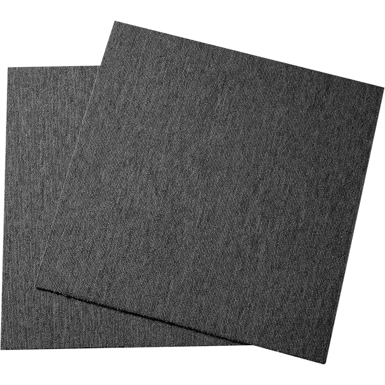 20"x20" Reusable Carpet Tiles with Attached Padding, Soft DIY Easy-Install Puzzle Floor Mat for Bedroom, Living Room (20 Dark Gray Tiles)